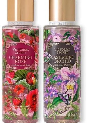 Набор парфюмированных спреев для тела victoria’s secret charming rose (250 мл) + cashmere orchid (250 мл)
