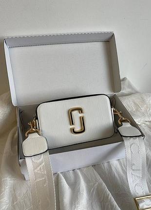 Marc jacobs the snapshot white gold трендова біла міні сумочка марк джейкобс бренд біла шикарна міні сумка