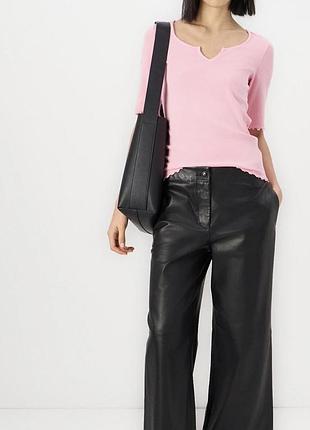 Рожева футболка в рубчик тот tailor denim.