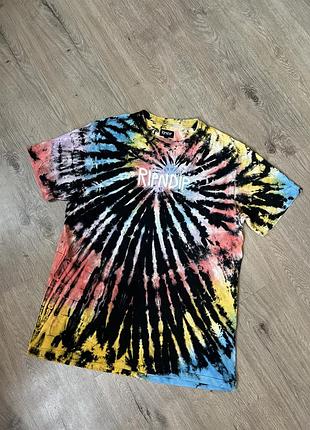 Ripndip rubber logo sunburst spiral tie dye tee t-shirt чоловіча футболка тай-дай