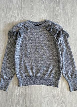 Topshop жіноча, нова кофточка, светрик з рюшами, сіра 3