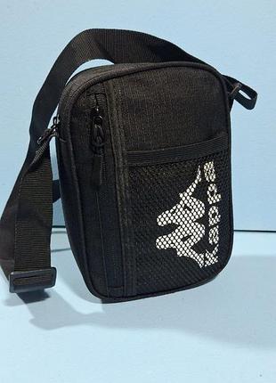 Барсетка kappa через плечо черная удобная сумка каппа