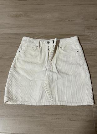Біла вельветова спідниця superdry xs-s