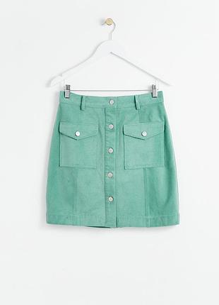 Вельветова спідниця oliver bonas у відтінку sage green xs-s