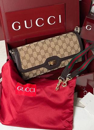 Gucci сумка з монограмою коричнева