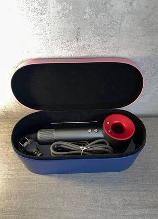 Фен dyson дайсон super hair dryer красный с ионизацией и турборежимом с кейсом на 1 насадку