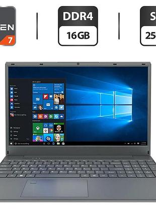 Ультрабук gatewey gwnr 71539-bk / 15.6" (1920x1080) ips / amd ryzen 7 3700u (4 (8) ядра по 2.3 - 4.0 ghz) / 16 gb ddr4 / 256 gb