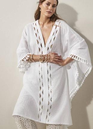Белоснежное пляжное платье в стиле бохо р. l- xxl