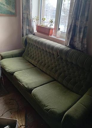 Продається диван  та 2 крісла , стиль 90-х, велюр.
