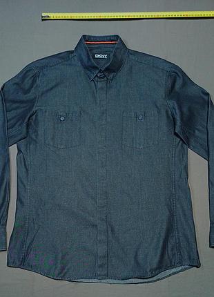 Воротник 44 см dkny size l 100% cotton пуговицы брендированные 
 серочерная рубашка