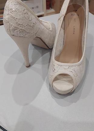 Білі мереживні туфлі new look, розмір 38 (wide fit)