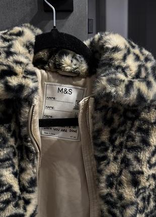 M&s куртка - шубка , на осінь - весну , леопард , на 6-7 років