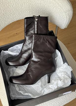 Шкіряні ботильйони massimo dutti 1114/650