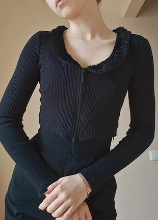 Кофточка женская с меховым воротничком house brand размер s