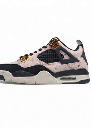 Nike air jordan 4 retro pink black gold