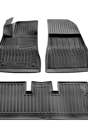 Резиновые коврики stingray 3d (highland 2023-, 3 шт.) для tesla model 3 2017- гг