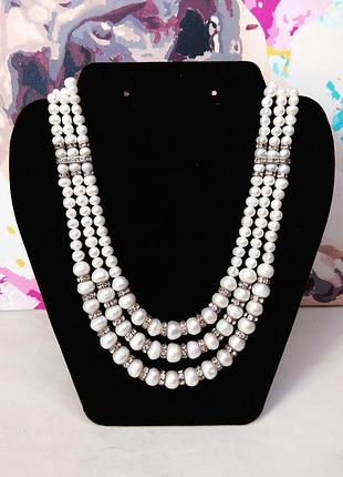 Намисто натуральні перлини з кристалами, вінтаж
