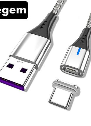 Магнітний кабель для швидкого заряджання 2 метри usb type-c, зарядний провід для телефону та смартфону tg6-s2