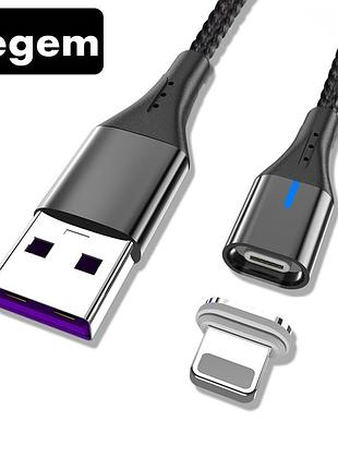 Магнітний кабель для заряджання usb - lightning, зарядний шнур для iphone (айфон) tg7-b1