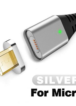 Магнітний кабель для заряджання usb - micro usb / мікро юсб шнур зарядний провід для телефону смартфона wa72s