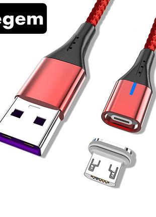 Магнитный кабель для зарядки usb - micro usb / микро юсб зарядный провод шнур для телефона смартфона a542cr