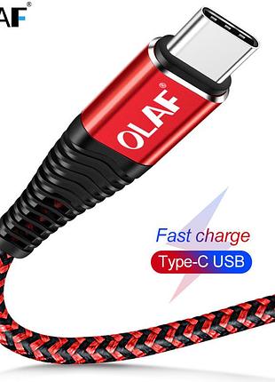 Кабель для зарядки телефона смартфона планшета olaf usb - type-c 1м. зарядный провод шнур юсб на тайп с cx54a