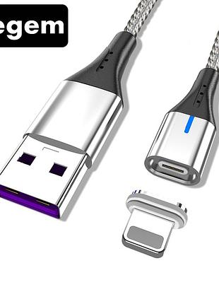 Магнитный кабель для быстрой зарядки 2 метра usb - lightning, зарядный шнур для iphone (айфон) tg7-s2