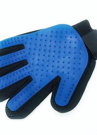 Перчатка для вычесывания шерсти с домашних животных pet gloves true touch top shop ua_