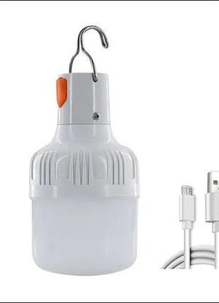 Светодиодная подвесная лампа аккумуляторная с usb и крючком для подвешивания 5 в. белый