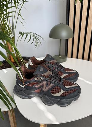Женские кроссовки new balance 9060 grey brown New Bastion Colus с серым цветами