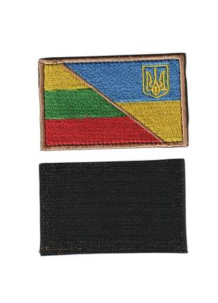 Шеврон всу, военный / армейский, литва украина флаг, на липучке, 5 см * 8см
