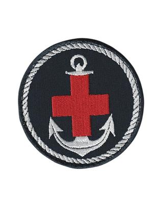 Шеврон военный / армейский, медик вмс,на липучке, на черном, всу 8 см * 8 см