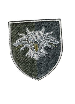 Шеврон військовий / армійський, 38 обрмп, на липучці, на оливці, зсу. 8 см * 7 см