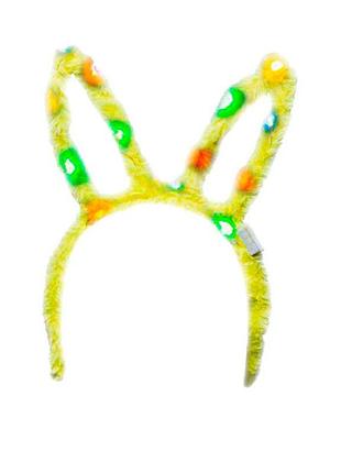Обруч с ушками зайчика разноцветен для детей. ears-c1_yellow