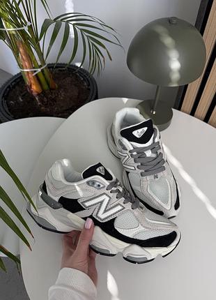 Мужские кроссовки new balance 9060 white beige black консультация белого с бежевым и черным цветов