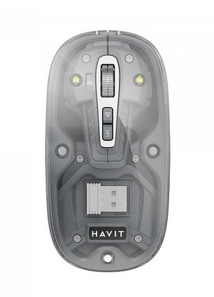 Бездротова миша дворежимна havit ms62wb pro transparent gray