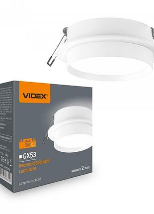 Светильник videx под лампу gx53 врезной круглый белый (vl-spf33r-w)