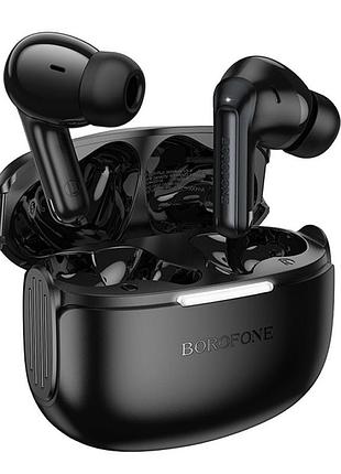 Наушники bluetooth беспроводные borofone fq9 plus вакуумные с микрофоном и шумоподавлением anc+enc black