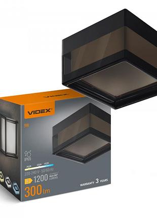 Led світильник ip65 квадратний videx bhd02 9w 2400-3200-4300k black