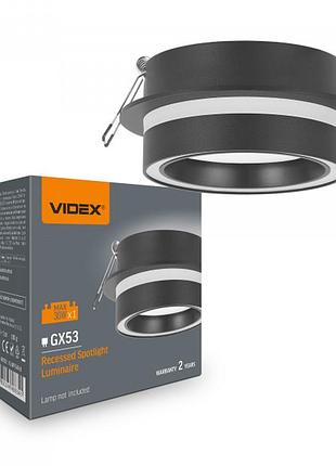 Светильник videx под лампу gx53 врезной черный (vl-spf34r-b)