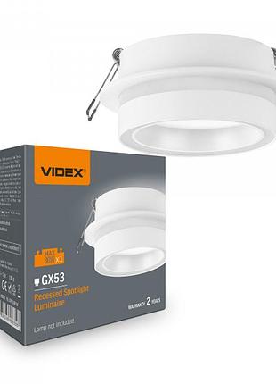 Светильник videx под лампу gx53 врезной белый (vl-spf34r-w)