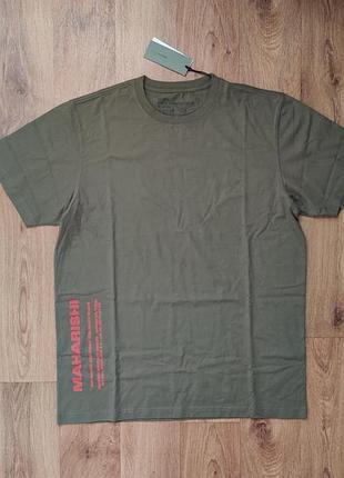Maharishi t-shirt olive / xl / organic cotton мужская футболка оливкового цвета милитари на высокий рост / фирменная футболка на высокого парня