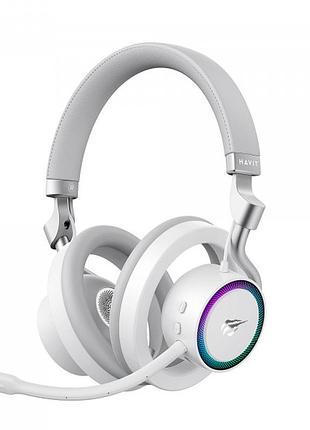 Беспроводные игровые наушники havit fuxi-h8 white+ gray