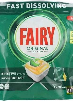 Таблетки для посудомийних машин fairy original all in one лимон 29шт тм fairy