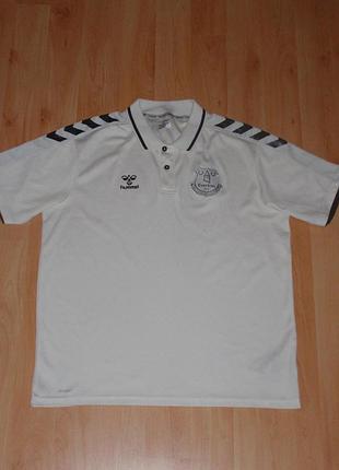 Футбольная футболка поло hummel beecool dry polo jersey 21-22 fc everton/фк эвертон original xl-xxl nike football