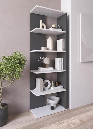 Стеллаж vays d-6, книжная полка из 5 открытых секций, лдсп, 60×30×178 см - для дома, офиса, гостиной