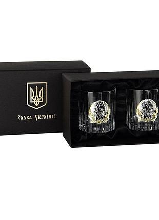Набір келихів для віскі "директорський" boss crystal, 2 келиха, срібло, кришталь