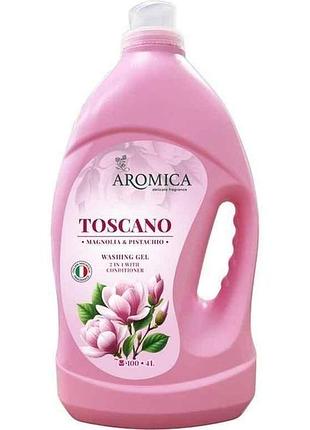 Сьем ридкий для стирки 4л белых и цветных вещей toscano magnoliapistachio тм aromica