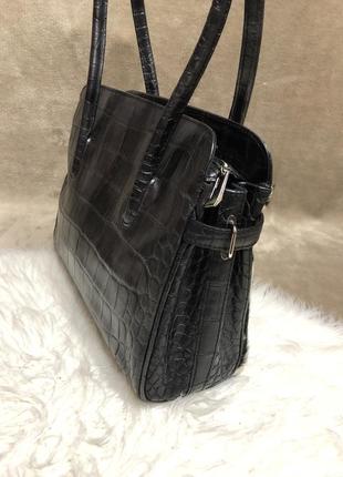 Шикарная кожаная итальянская сумка с мехом genuine leather borse in pelle в стиле hermes6 фото