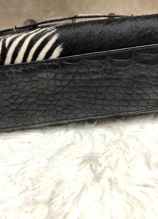 Шикарная кожаная итальянская сумка с мехом genuine leather borse in pelle в стиле hermes7 фото